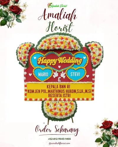Karangan Papan Bunga Pernikahan di Cilibur